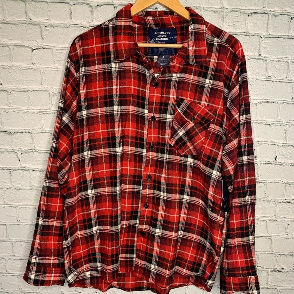 NWT Bottoms Out plaid flannel shirt. Large